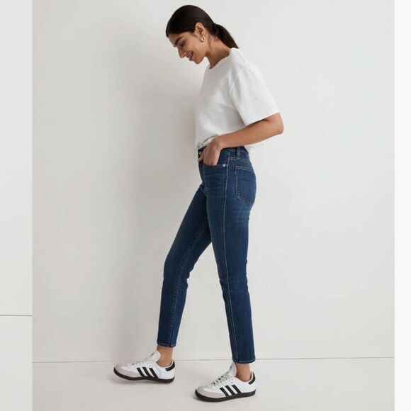 Madewell Stovepipe Jeans Size 26T Tall Medium Wash High Rise Stretch - Picture 3 of 16